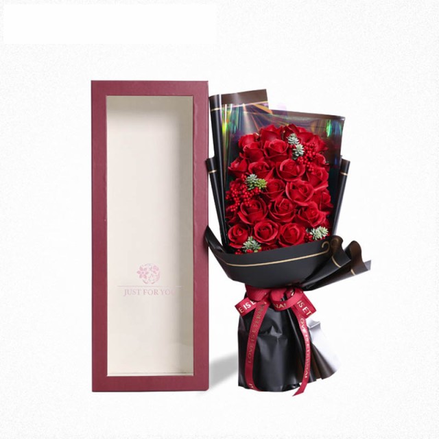 ソープフラワー バラ 造花 枯れない花 石鹸花束 ギフト 半透明ボックス メッセージカード付き インテリア バレンタインデー クリスマスの通販はau Pay マーケット ｈｕｋｉｈｏｕｓｅ