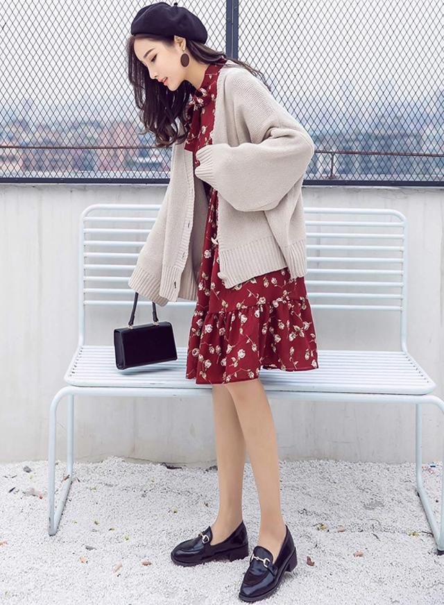 レディース ワンピース チュニック ワンピ 長袖 膝丈 秋 花柄 プリント ボウタイ シフォンワンピ Aライン 大人 可愛い オシャレ の通販はau Pay マーケット ｈｕｋｉｈｏｕｓｅ