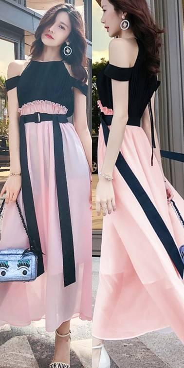 ロングドレス 演奏会 パーティードレス 結婚式 マキシ丈 ワンピース ドレス ウエスト切替 ベルト 肩見せ 大人可愛いの通販はau Pay マーケット Happy Dress Wowma店