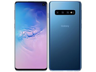 【中古】Bランク【やや傷や汚れあり】 SIMロック解除済　白ロム　 au Galaxy S10 SCV41 プリズムブルー blue SAMSUNG ネットワーク利用