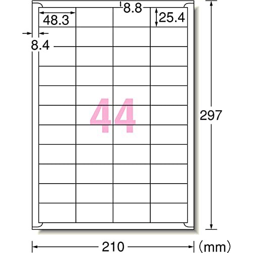 エーワン ラベルシール インクジェット A4 44面 100シート 28944