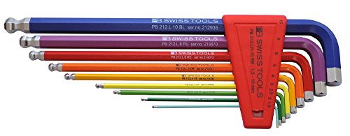 PBピービー ボール付ロングレインボーレンチセットパックナシ 212LH-10RB
