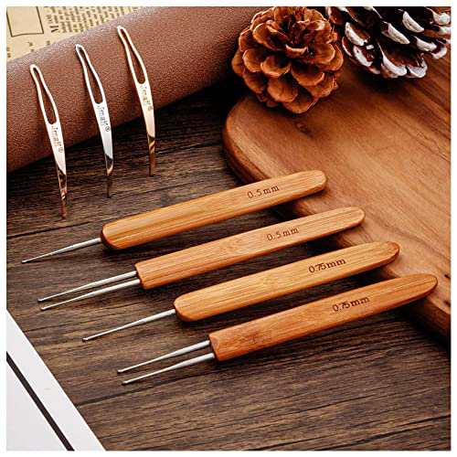 7Pcs Dreadlocks Tool Includes 4Pcs Dreadlock Crochet Hook 0.5mm