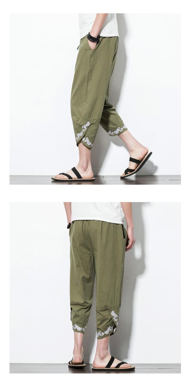 夏新作七分丈パンツ メンズ 涼しい イージーパンツ リネンズボン カジュアル 刺繍 サルエルパンツサイズm 5xlの通販はau Pay マーケット マリの屋