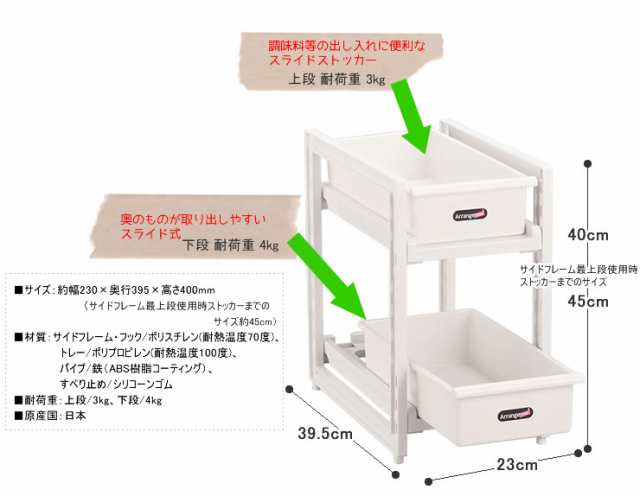 アレンジフリー シンク下スライドストッカー2段 H-5808[パール金属]の通販はau PAY マーケット - e-暮らしRあーる