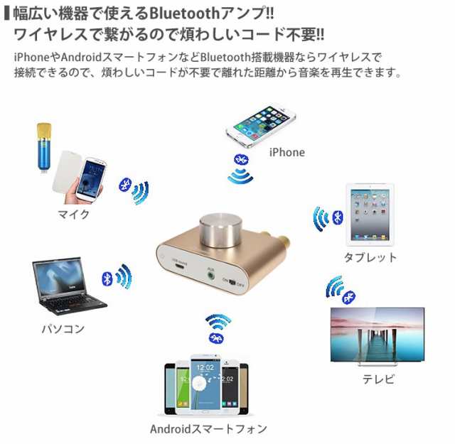 Bluetooth アンプ オーディオアンプ スピーカー出力 ステレオ 2