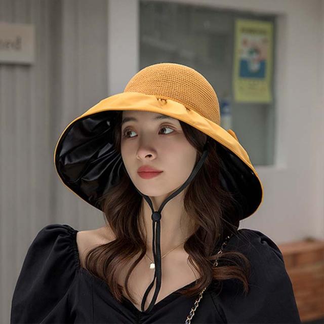 MA＊RS パフューム柄 女優帽 リバーシブル 日焼け帽子 ビッグ