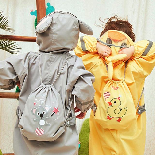 キッズ レインスーツ つなぎ レインコート ウェア キャラクター 恐竜 ヒヨコ ユニコーン コアラ カッパ 子供用 収納ポーチ付きの通販はau Pay マーケット Sno