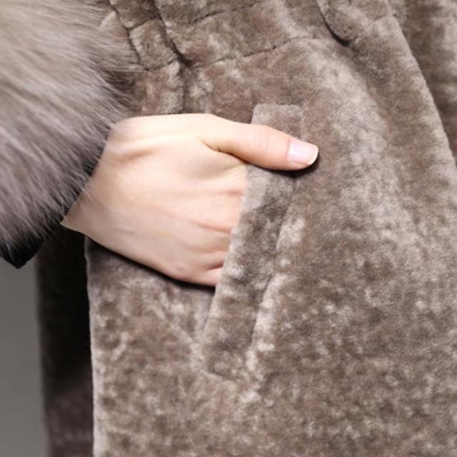 ふわもこファーフード コート ミディアム丈 リボン 暖かい