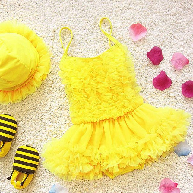 3点セット キッズ フリフリ 水着 帽子 マリンシューズ ワンピースタイプ レース 女の子用の通販はau Pay マーケット Sno