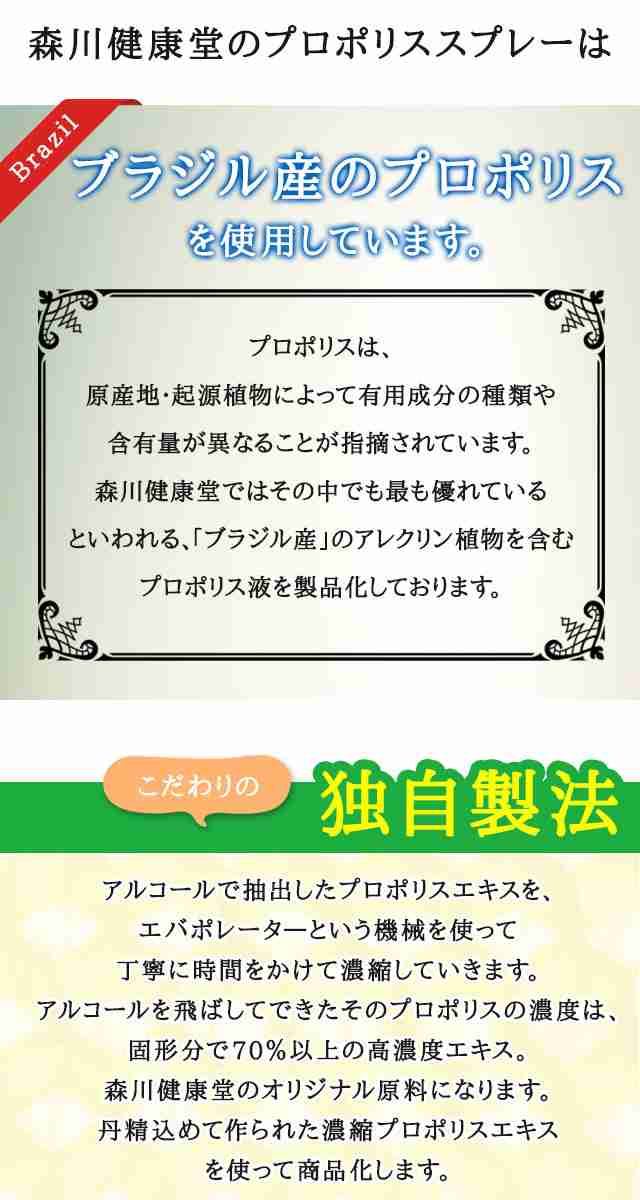 4本セット プロポリススプレー ml 森川健康堂 プロポリス スプレー ぷろぽりす 喉 のど ケア 痛いの通販はau Pay マーケット Rvoice