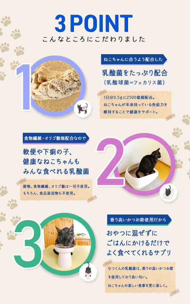 猫用 乳酸菌 サプリメント 猫 【公式】 なつくんの乳酸菌 1日2500億個