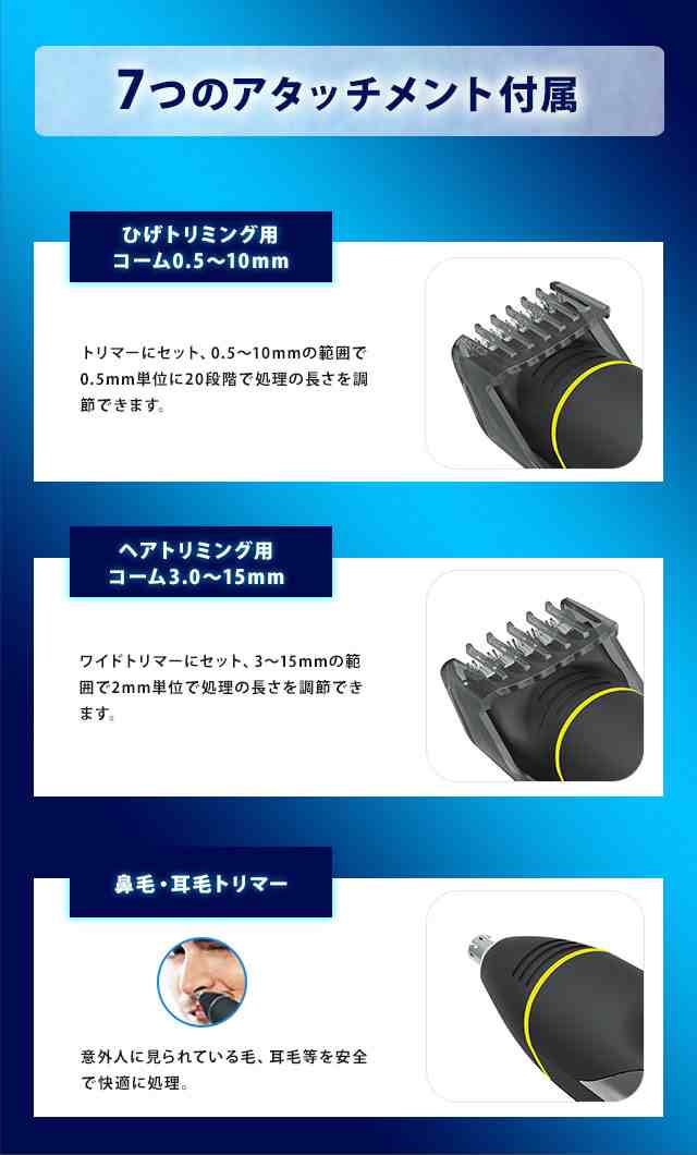 ヒゲトリマー バリカン 鼻毛カッター 眉毛トリマー 7in1 スムースケアー グルーミングキット Gd Gk7 メンズ 髭トリマー 耳毛 マユ毛 髪の通販はau Pay マーケット Rvoice