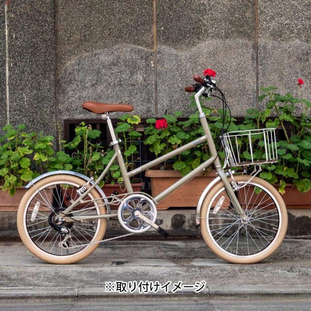 店頭受取限定 自転車 前カゴ 昭和インダストリーズ ウッドワイヤーラック 深型（Vブレーキ用）ホワイト WR-DEEP-01B_7