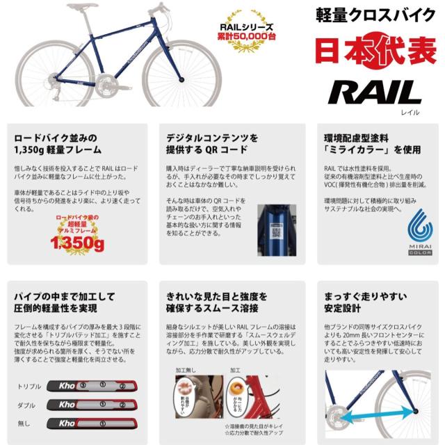 店頭受取限定 クロスバイク スポーツ自転車 コーダーブルーム レイル ライト 700C 2026 Khodaa Bloom RAIL LIGHT 18段変速 [26 RAIL LIGHT-G]_7
