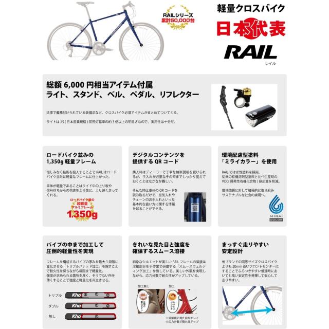 店頭受取限定 クロスバイク スポーツ自転車 コーダーブルーム レイル ディスク 700C 2026 Khodaa Bloom RAIL DISC 16段変速 [26 RAIL DISC-F]_6
