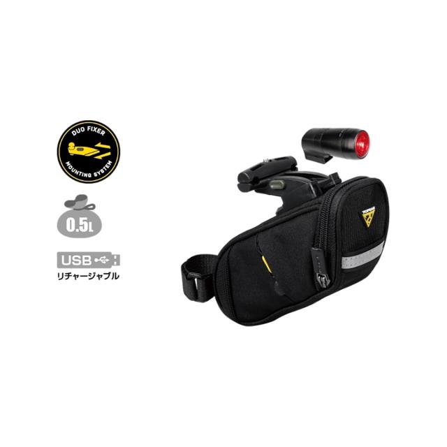 店頭受取限定 自転車 サドルバッグ トピーク エアロウェッジ パック 2025 TOPEAK Aero Wedge Pack DF Combo Sports ブラック [BAG49000]_1
