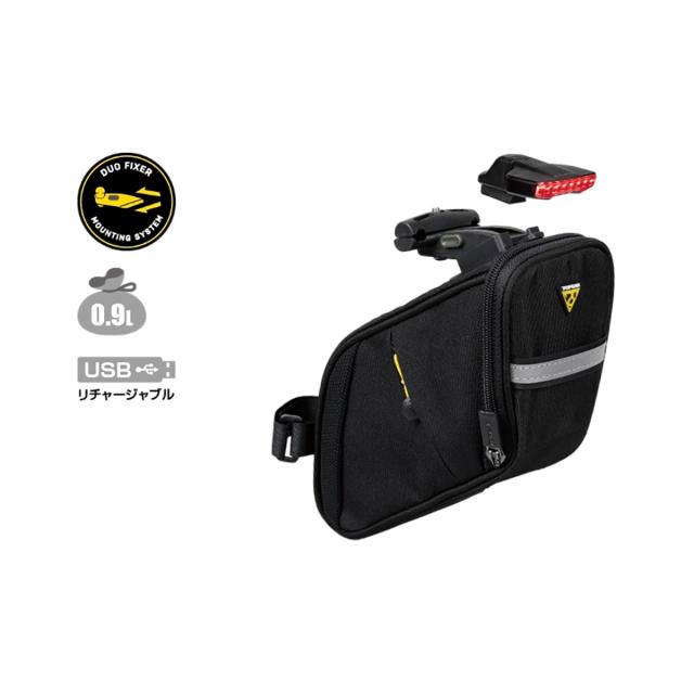 店頭受取限定 自転車 サドルバッグ トピーク エアロウェッジ パック 2025 TOPEAK Aero Wedge Pack DF Combo Urban ブラック [BAG48900]_1