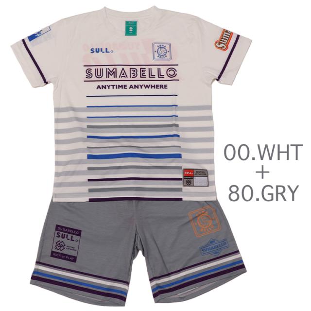 SULLO スージョ 1720104023+1721104024 Jr.ボーダープラシャツプラパンツ上下セット 上下セット セットアップ ジュニアサイズ メーカー希望価格11.