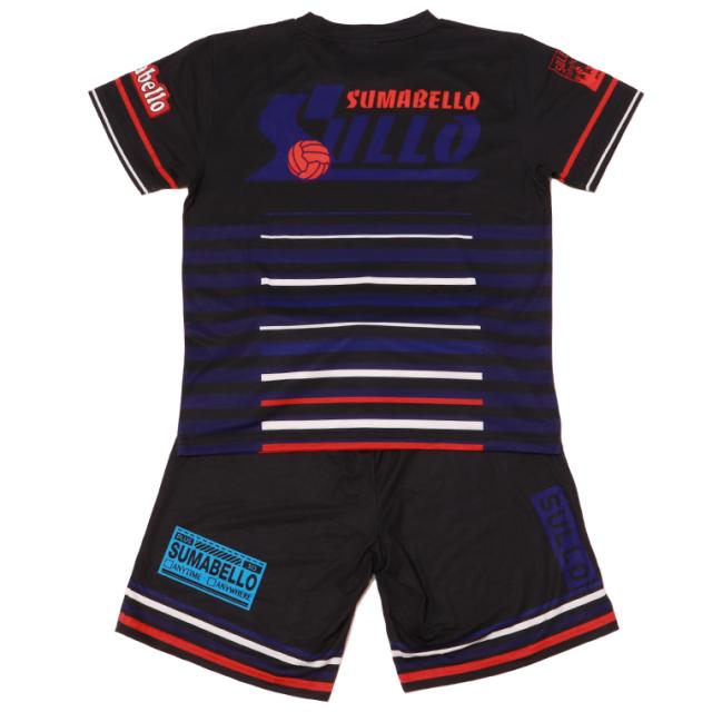 SULLO スージョ 1720104023+1721104024 Jr.ボーダープラシャツプラパンツ上下セット 上下セット セットアップ ジュニアサイズ メーカー希望価格11.