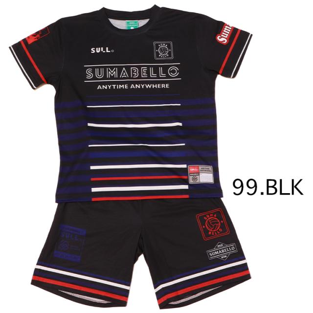 SULLO スージョ 1720104023+1721104024 Jr.ボーダープラシャツプラパンツ上下セット 上下セット セットアップ ジュニアサイズ メーカー希望価格11.