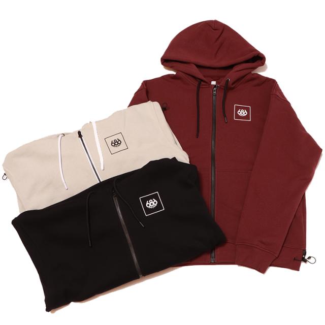 686 シックスエイトシックス M4WNFLC195 KNOCKOUTSCRIPTPREMIUMHEAVYWEIGHTZIPHOODY 裏起毛パーカー ジップパーカー パーカー スウェット 裏起毛 メーカー希望価格17,600円の品