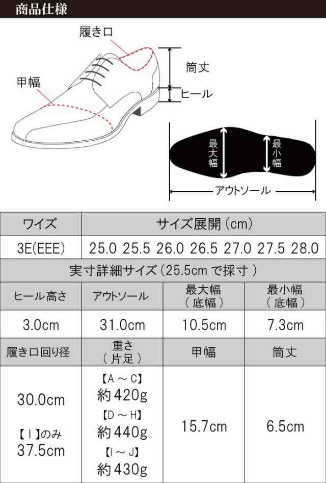 ビジネスシューズ 本革 メンズ 日本製 革靴 3E 幅広 2足選んで8,800円