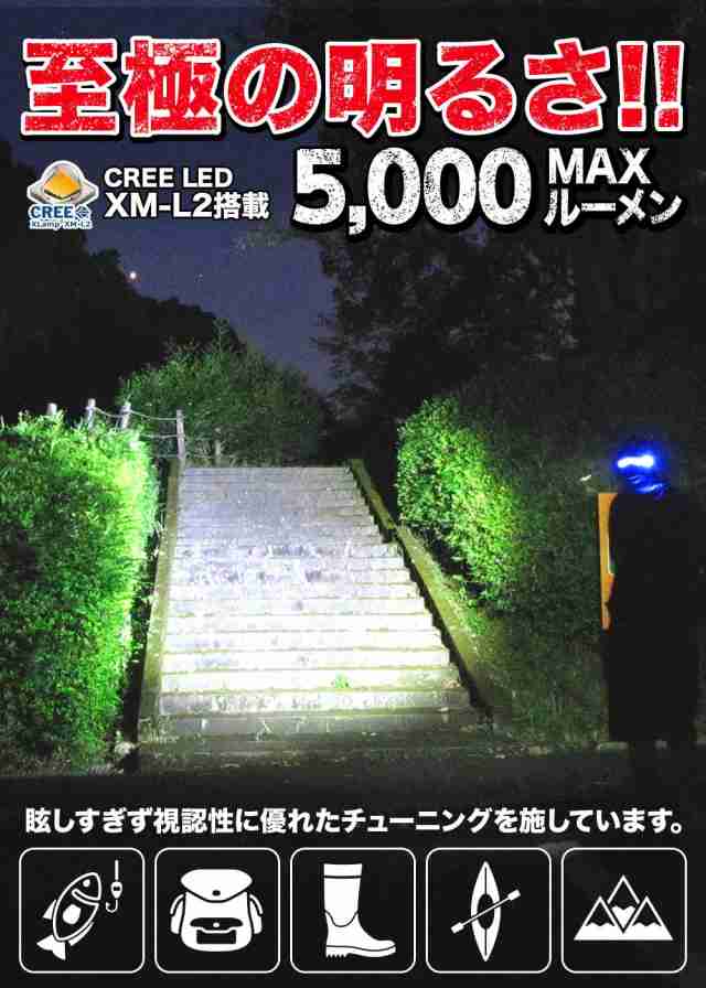 ヘッドライト 乾電池式 充電式 ハイブリット キャンプ キャンプ用 アウトドア 超強力 LED ヘッドランプ 釣り 登山 1000ルーメン  キャンプ｜au PAY マーケット