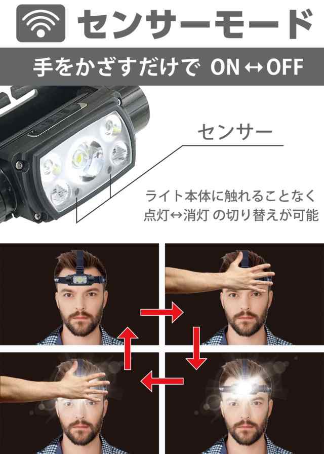 【N-FORCE 2023年モデル】ヘッドライト 充電式 LED TS-03R 充電式ヘッドライト 電池付属 ヘッドランプ キャンプ 釣り 登山  アウトドア 防｜au PAY マーケット