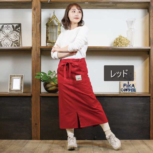 エプロン 腰巻 ギャルソン 前掛け ロング ソムリエ カフェ ガーデニング ワーク おしゃれ フリーサイズ レッド ベージュ ブラック  カモフの通販はau PAY マーケット Super Twitell au PAY マーケット店 au PAY マーケット－通販サイト