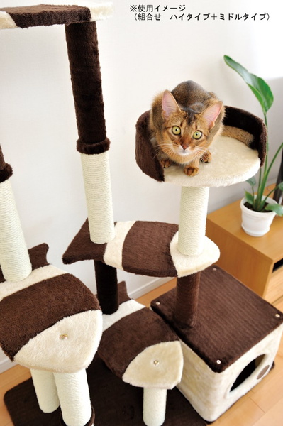 アドメイト 猫のおあそびポール お魚ファミリー ハイタイプ キャットタワー おもちゃ 一人遊び スリム ネコ 短毛 長毛 〜10kg 変形自由自在のニュータイプキャットタワー Add.mate_3