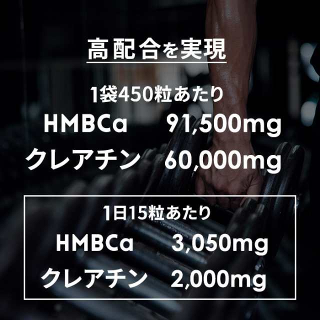 ハルクファクター HMB クレアチン サプリメント 450粒