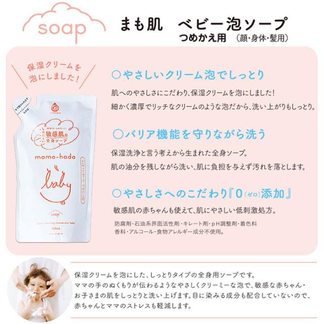 送料無料 まも肌 ベビー泡ソープ お得な詰替用350ml 2袋セット 全身泡ソープ 無添加 ボディソープ ママ ベビー 赤ちゃん 子供用 低の通販はau Pay マーケット シーエスシー