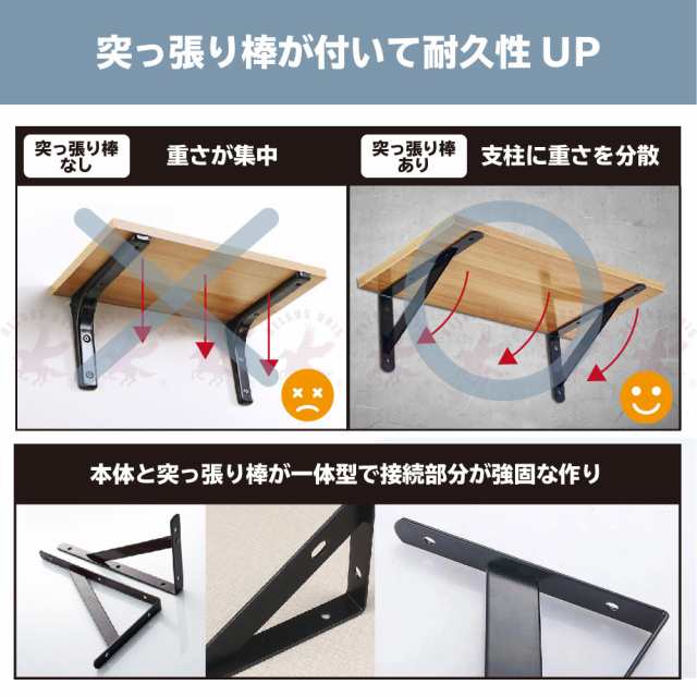 棚受け金具 25cm 固定式 L字型 棚受け ブラケット おしゃれ 棚支え DIY ネジ一式 耐荷重 20kg～30kg 白 黒 送料無料の通販はau  PAY マーケット - belsus