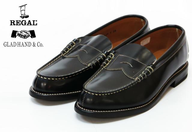 REGAL GLAD HAND リーガル グラッドハンド メンズ レザー  ローファー ブラック ペニー シューズ 紳士靴 革靴 REGAL GLAD HAND リーガル グラッドハンド メンズ レザー コイン