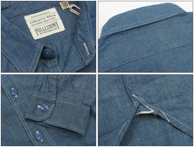 フルカウント FULLCOUNT 5oz シャンブレー 長袖 ワーク シャツ 定番 Lot.4810_5