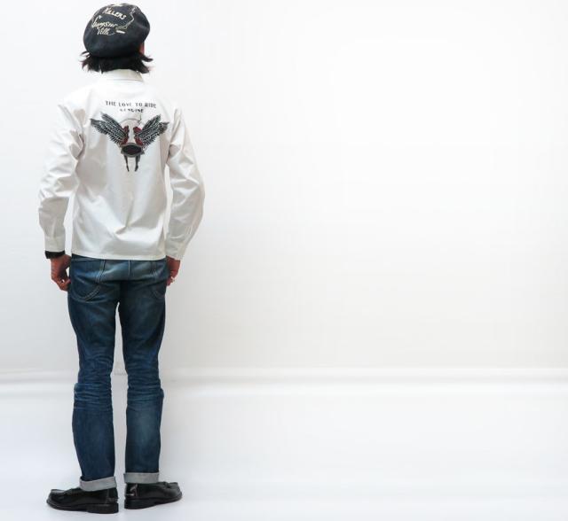 GANGSTERVILLE ギャングスタービル 長袖 ワークシャツ LOVE TO RIDE ワッペン プリント GLAD HAND  GSV-19-AW-23_6