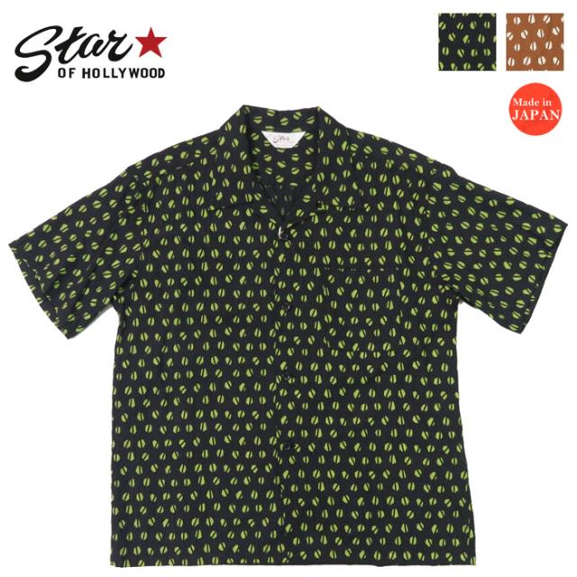STAR OF HOLLYWOOD スターオブハリウッド 半袖 ドビーコットン オープンカラー シャツ BLUE MOUNTAIN アロハシャツ ハワイアンシャツ SH39498