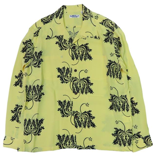 サンサーフ SUN SURF 長袖 レーヨンハワイアンシャツ CORAL HIBISCUS