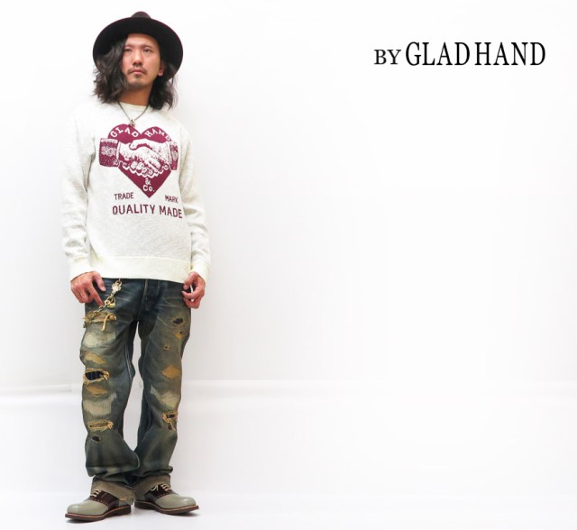 BY GLAD HAND バイ グラッドハンド コットン ニット クルーネック