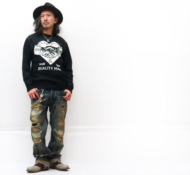 BY GLAD HAND バイ グラッドハンド コットン ニット クルーネック 