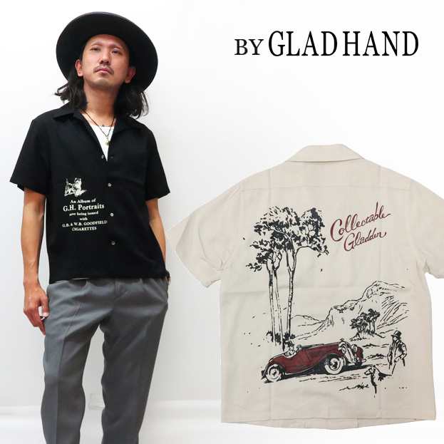 BY GLAD HAND バイ グラッドハンド 半袖 オープンカラー シャツ レーヨン/リネン PORTRAITS BYGH-20-SS-17の通販は