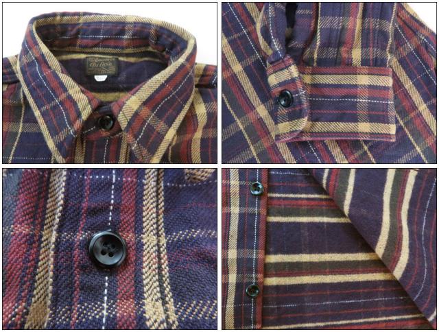 デラックスウェア DELUXEWARE 長袖 ヘビーネル シャツ チェック BLUE