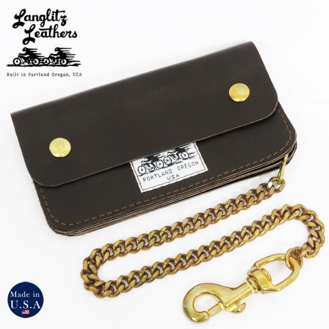 ラングリッツレザーズ Langlitz Leathers チェーン ウォレット ブラウンレザー トラッカー バイカーズ ロング レザー 長財布 革