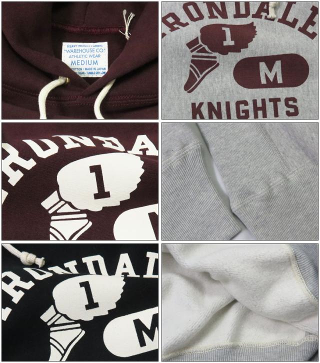 ウェアハウス WAREHOUSE プルオーバー スウェット フード パーカー リバーススタイル 吊り裏起毛 "IRONDALE" Lot.484