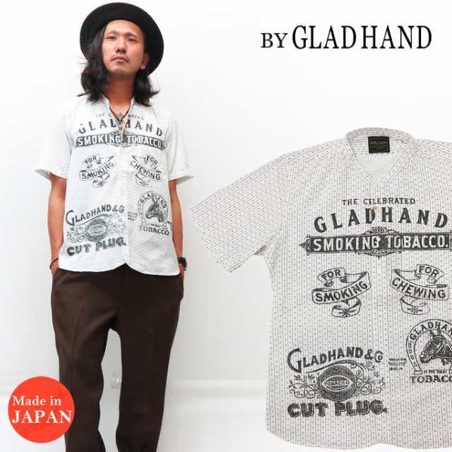 BY GLAD HAND バイ グラッドハンド バンドカラー 半袖 ドレスシャツ