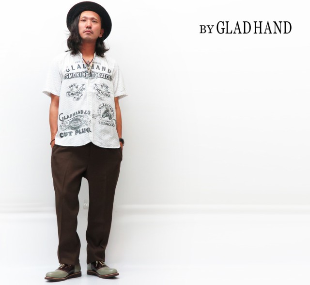 BY GLAD HAND バイ グラッドハンド バンドカラー 半袖 ドレスシャツ