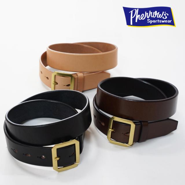 フェローズ Pherrows ブラスバックル ベンズレザー ギャリソン ベルト 真鍮 サドルレザー 革 PLB1-B
