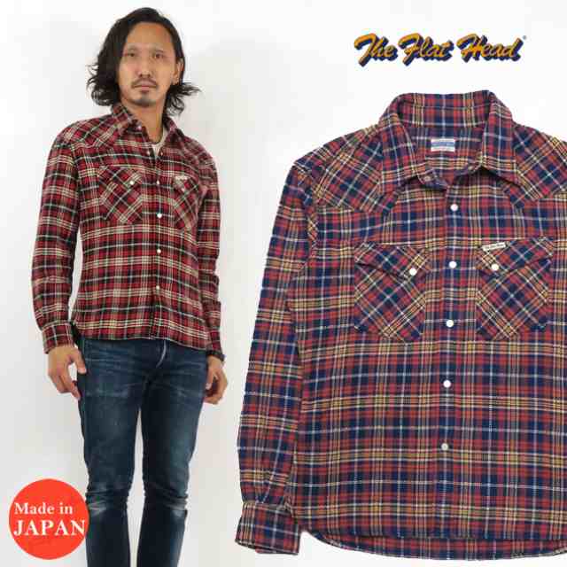 即決 THE FLAT HEAD 40 日本製 L ウエスタンシャツ フラット