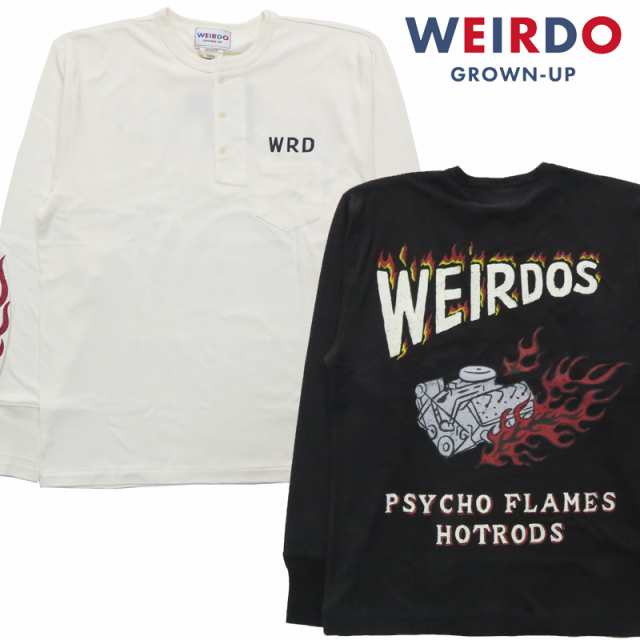 WEIRDO　ビッグプリント　ヘンリーネックTシャツ　ウィアード　グラッドハンド